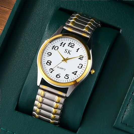 2pcs Couple watch Fashion Romantic Casual Vintage Luxury Quartz Watch Set Eid al Adha Mother's Day Holiday Gifts Birthday Gifts for Women for Her The Best Choice for Gifts